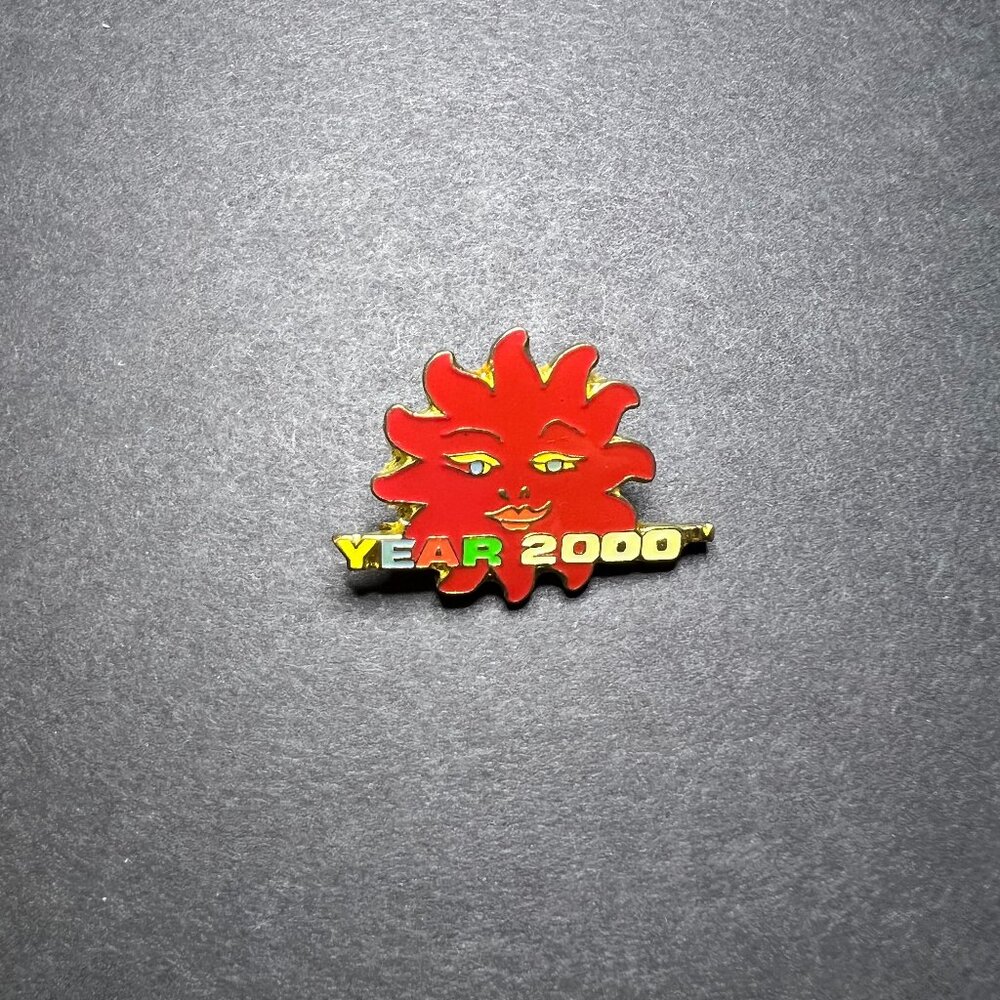 VTG Official Pin of Year 2000 Millenium Series 5 Fantasy Enamel Red Sun Face